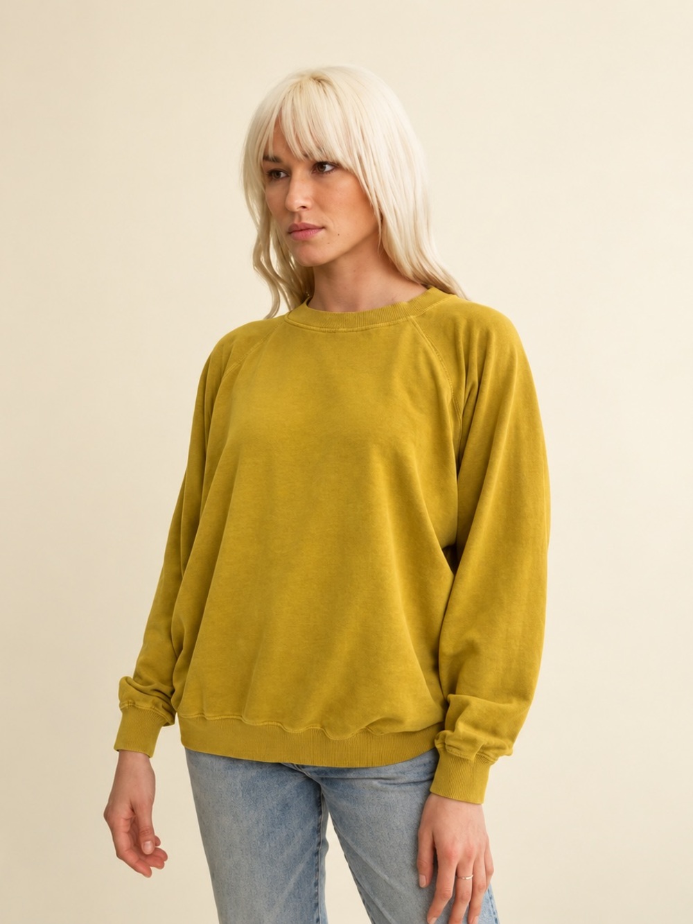 Jungmaven Bonfire Long Sleeve Raglan Sweatshirt Crewneck Cotton Hemp Small